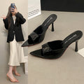 2026 summer new arrival: women's fashionable open-toe pointed-toe stiletto heel sandals - solid red, casual style
