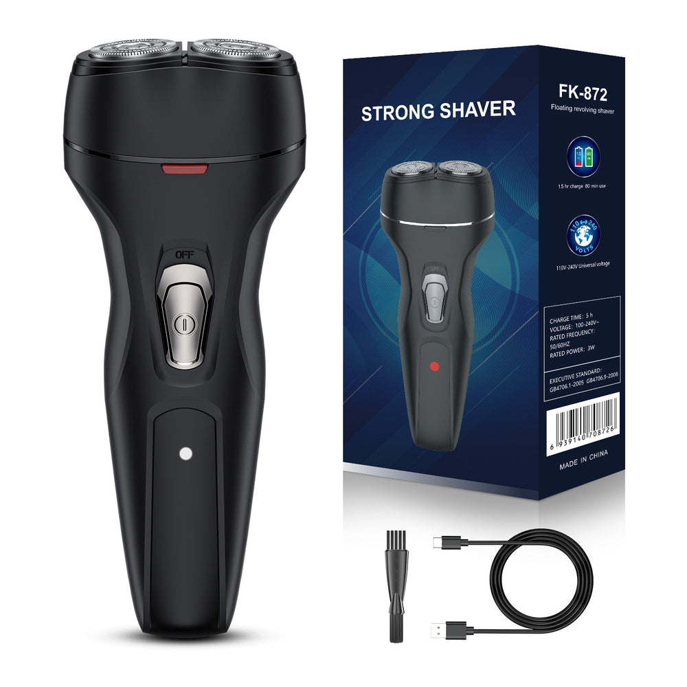 For homemini electric shaver men double ring floating head shaving knife washable portable fast charging