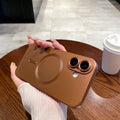 Liquid metal paint magnetic compatible iphone 17 desert gold phone case with apple 16 pro lens film protective cover