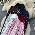K-stylehigh waist polka dot casualcasualstraight-leg pants for women summer lazy style slimming lookeasiest for matchcasualslimming lookpants