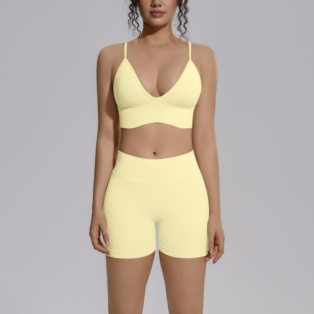 Seamless cross-border yoga set: tummy control, slimming, quick-dry activewear for fitness, outdoor leisure, running, and sports - multi-piece set