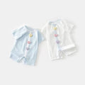 Summer lightweight baby romper - newborn bodysuit for boys and girls - short sleeve onesie for crawling and everyday wear