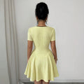 gentle style elegant mini dress summer new plus size french lace patchwork design knitted dress for women