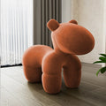 Popular seat pony chair kids animal lazy sofa chair velvet shaped cotton animal rocking chair pony chair
