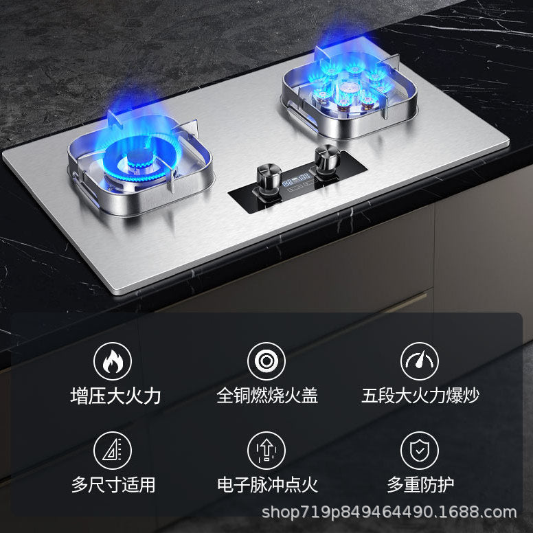 German-engineered high-power gas stove - home use, double burner, countertop/built-in, natural gas/lpg compatible, new energy-efficient cooktop