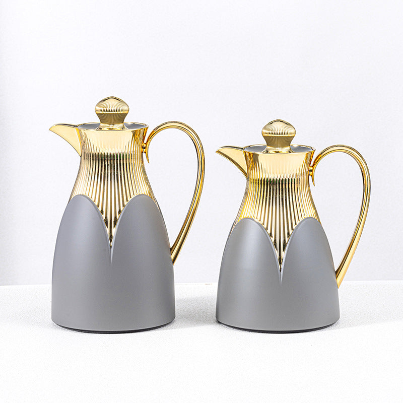 Wholesale cross-border luxury insulated kettle: large capacity coffee pot for home and commercial use, insulated water kettle with logo, gold teapot