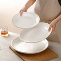 Wholesale large plate deep plate for home ceramic pure white round plate hotel large plate chicken chopped pepper fish head fruit plate vegetable plate fish plate