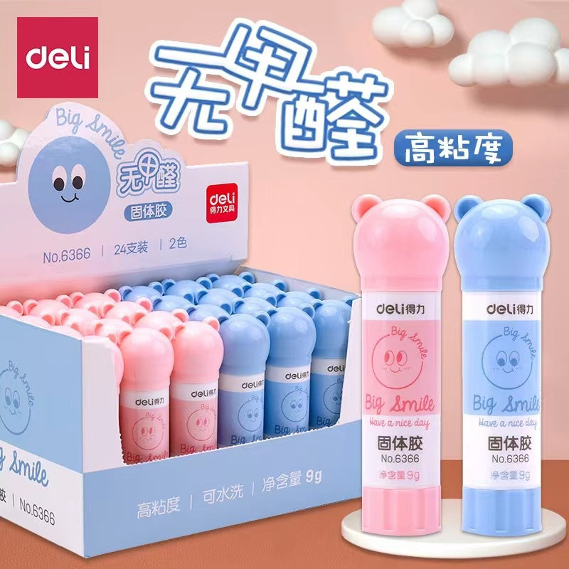 Deli Stationery 6366 Solid Glue Cartoon 9g Solid Glue Stick Children's Elementary School Students Handmade Viscose Solid Glue