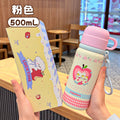Cute pet kids thermos cup 316 stainless steel high-looking bowl lid three-drink large-capacity straw water cup wholesale
