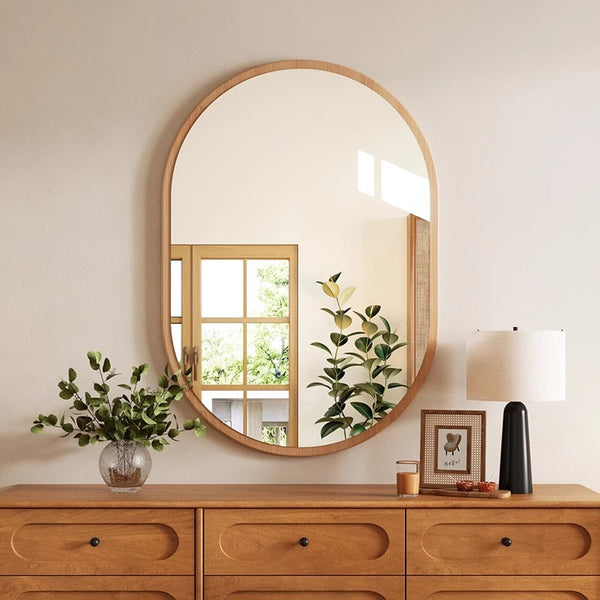Retro makeup mirror dresser wall hanging high definition self-adhesive non-punching wall hanging bathroom bathroom mirror antique style