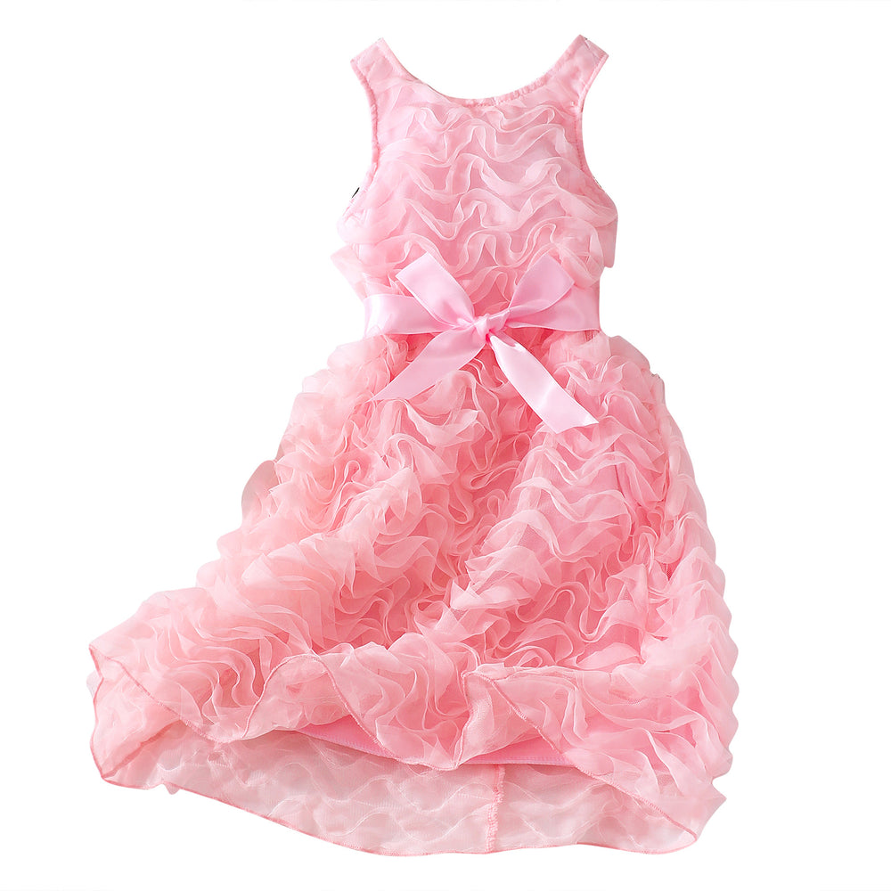 Girls' (toddler) dress, elegant party dress with 3d wavy stripes
