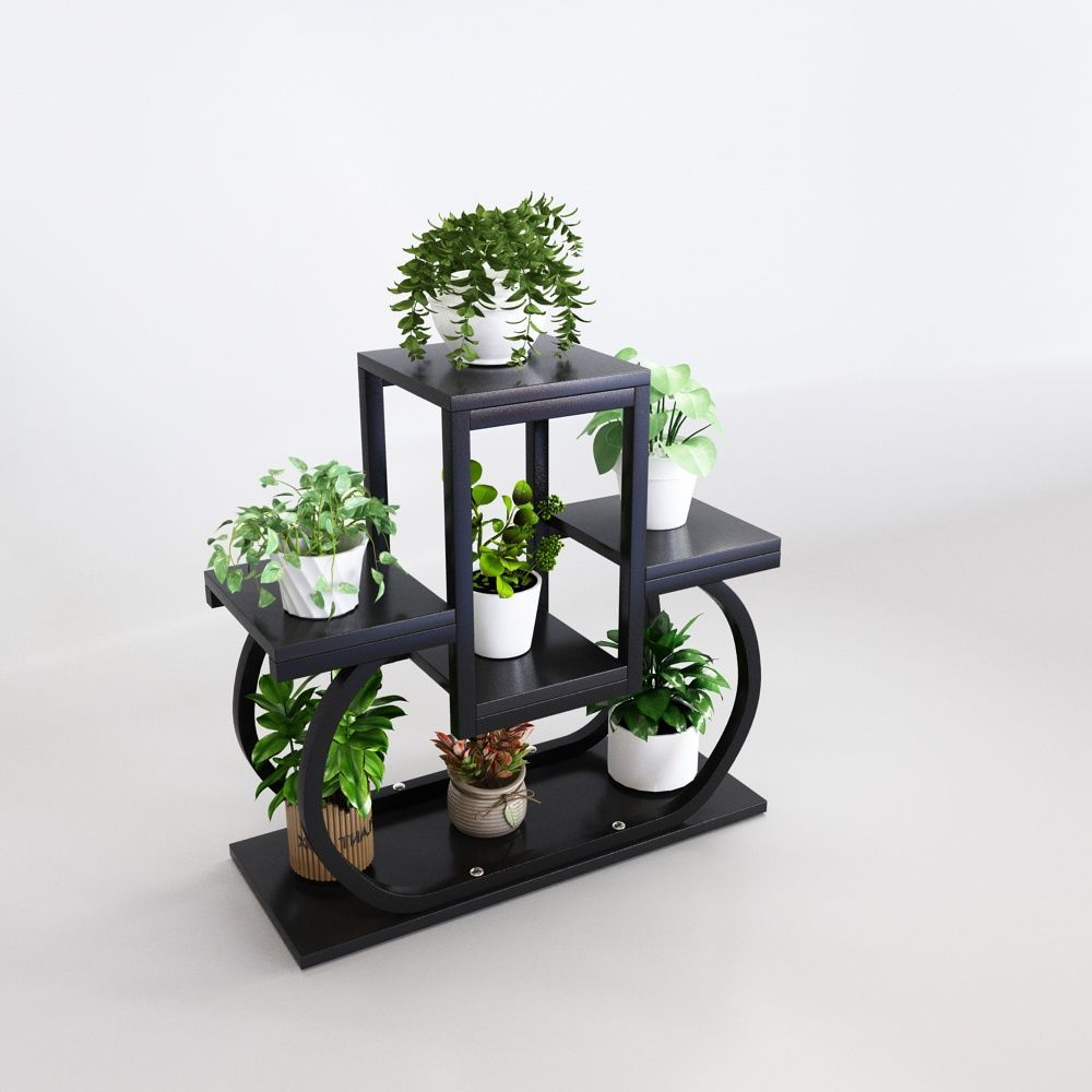 Wrought iron flower stand indoor for home balcony bay window storage living room creative succulent pothos floor-standing thickened flower stand flower pot