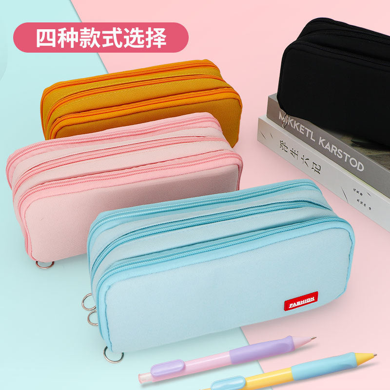 Simple pencil case Large capacity Japanese and Korean version High school students Junior high school students Multifunctional stationery bag  pencil bag