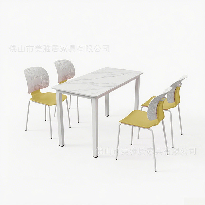 Company staff restaurant School canteen Custody class Table and chair combination 4 people 6 people Staff dining table and chair Rock slab table Commercial