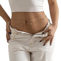 European and american cross-border new navel chain multi-layer waist chain bikini body chain disc tassel simple fashion jewelry