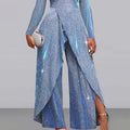 new arrival: cross-border fashionable & sexy sequin maxi dress jumpsuit - european & american style, asymmetrical front, mid-waist, chic & professional