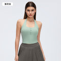Henri collar halter vest for women with chest pad silmslimming look yoga clothes running training fitness clothes topsd26051