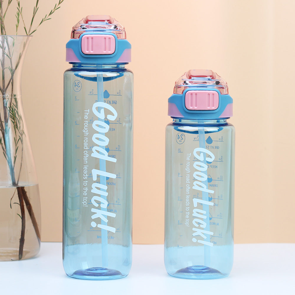 Factory custom large capacity plastic sports water bottle portable tumbler summer cross-border bounce lid direct drink cup