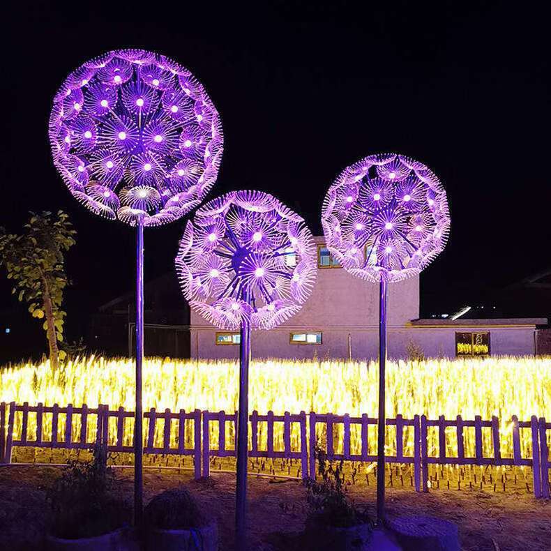 LED hard fiber dandelion landscape light outdoor square modeling light acrylic dandelion light lighting lawn light
