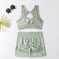 European and american yoga outfit set - women's yoga sports bra, fitness tank top, running sports yoga shorts set