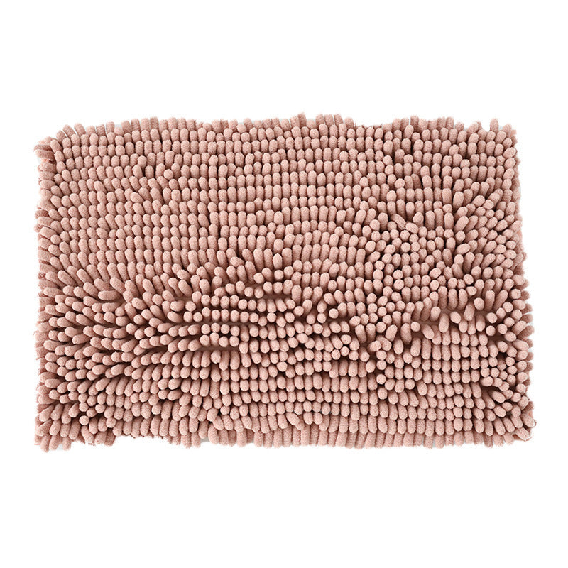 Solid color chenille floor mat thickened encryption non-slip absorbent coarse hair foot wipe mat bathroom bathroom soft carpet