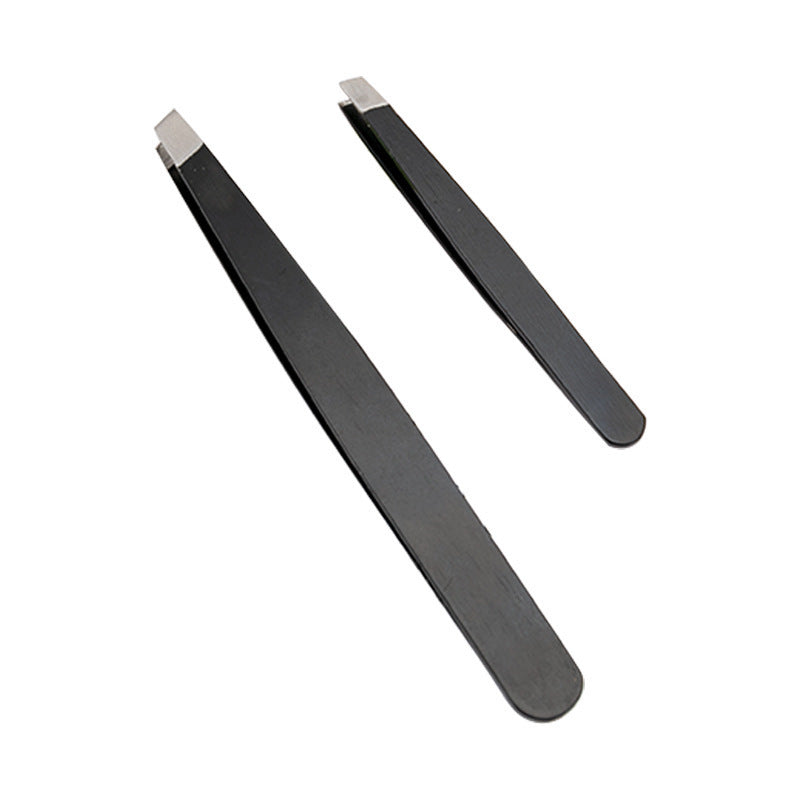 Matgicol slant tip tweezers - stainless steel eyebrow tweezers, black plucking pliers, dual-use eyebrow shaping scissors - wholesale