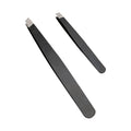 Matgicol slant tip tweezers - stainless steel eyebrow tweezers, black plucking pliers, dual-use eyebrow shaping scissors - wholesale