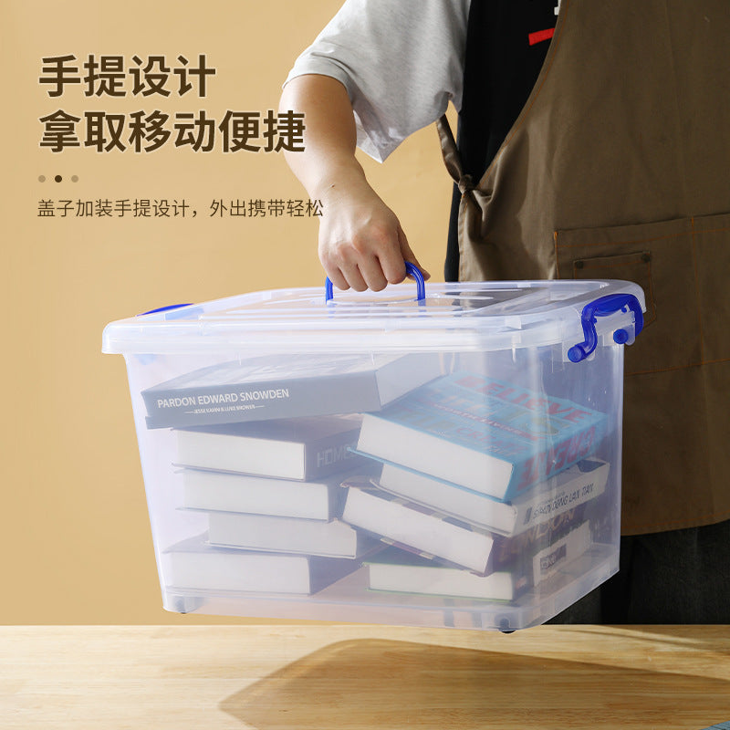 Customized plastic transparent storage box, clothes quilt sorting box, large and small storage box, snack toy storage box.