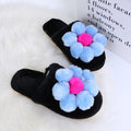 2024 new women's cotton slippers - casual, indoor, autumn/winter, thick-soled, floral, cute plush slippers for home and outdoor wear