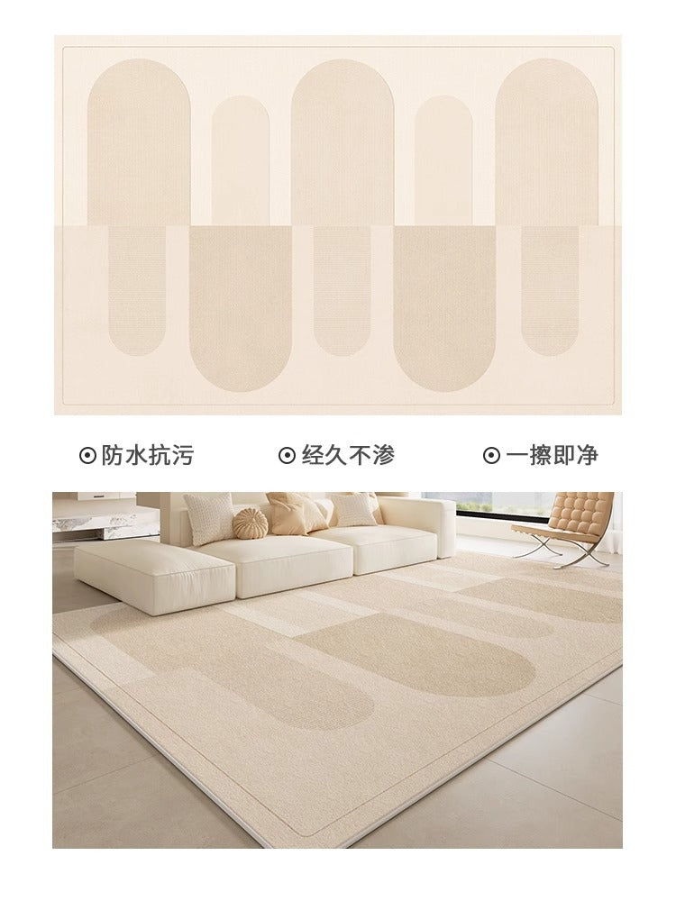 Carpet living room  new bedroom bedside sofa floor mat no-wash, wipeable, no-maintenance, light luxury, high-end cream style