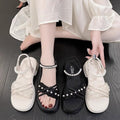 Girls' sandals: new summer  collection - stylish pearl-embellished princess sandals for girls, soft sole, perfect for students (sizes for mid-to-large children)