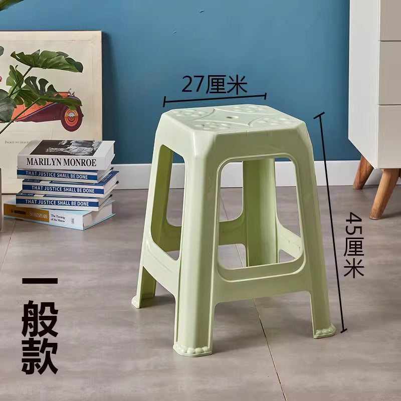 Extra thick matte plastic stool for home use, adult thickened dining table stool, large seat, bbq stall high stool for commercial use
