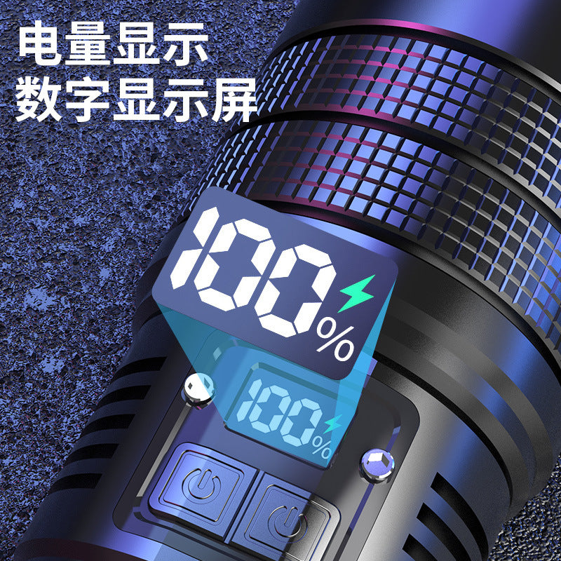 Internet celebrity small steel cannon strong light flashlight charging bright portable, multifunctional white laser led flashlight work lighting