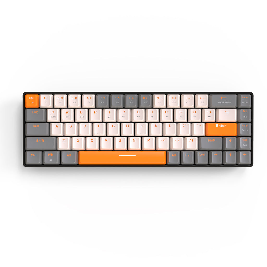 Free Wolf K68 Bluetooth Wireless Dual Mode Mechanical Keyboard Customized Color Puzzle Hot Swap Mechanical Keyboard