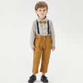 Export children's clothing boyssuitspring & fall clothing kids cotton pinstripe long sleevesshirtoveralls gentleman's dress personalized