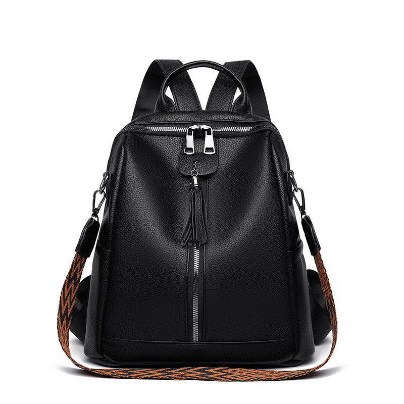 Bags, backpacks wholesale  year retro tassel fashion backpacks women's soft leather solid color large-capacity women's bags