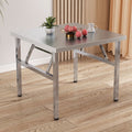 Thickened stainless steel foldable tablefor home bench table commercial rectangular outdoor barbecue stall portable dining table