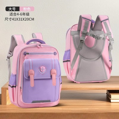 New primary school students British style children's school bag, boys and girls 1--6th grade large capacity lightweight weight backpack