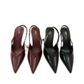 Za2025summernew arrival baotou pointed toe back strap casualeasiest for matchoutwearelegant women's high heels