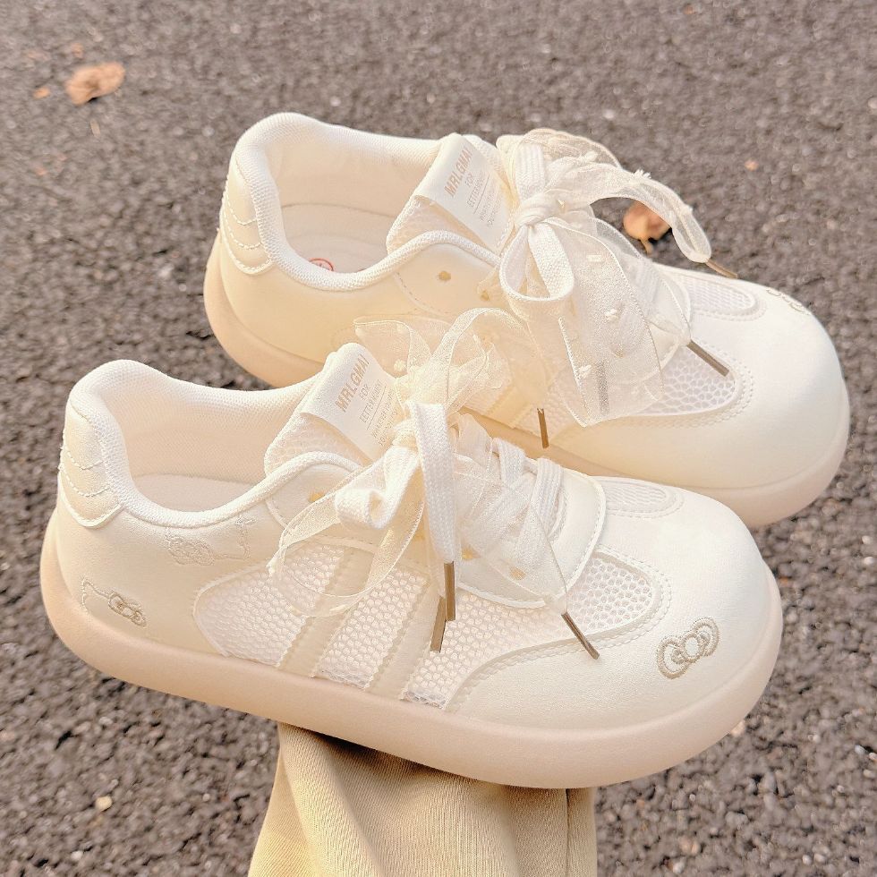 Summer breathable white shoes girls new arrival mesh bread shoes with skirt girls easiest for match german training shoes sneakers