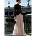 Women's spring/autumn new french elegant pleated mesh maxi skirt - perfect for dates, work, or outings