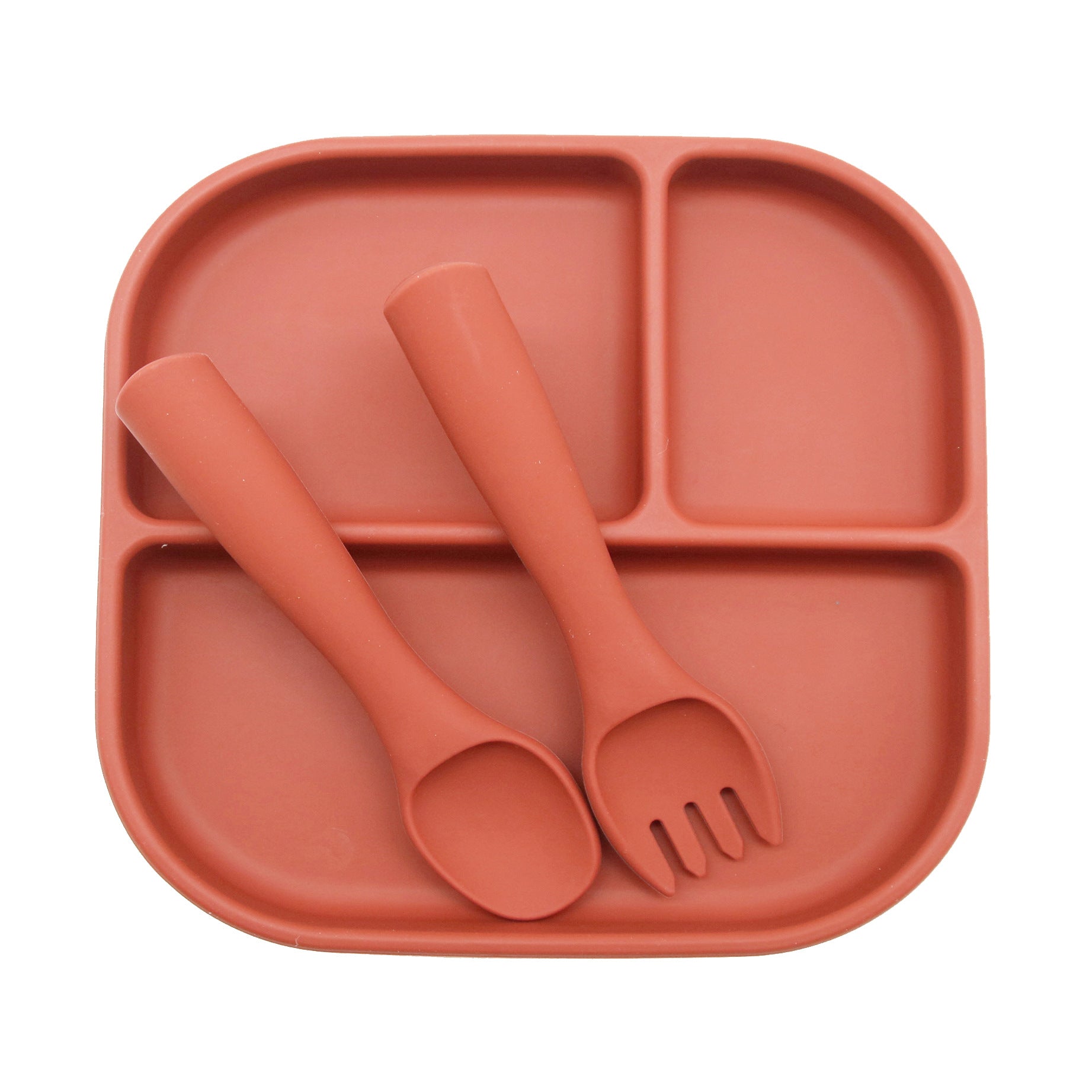 Cross-border supply of silicone plates, children's and babies' silicone plates, integrated silicone rice bowls, complementary food plates, feeding tableware