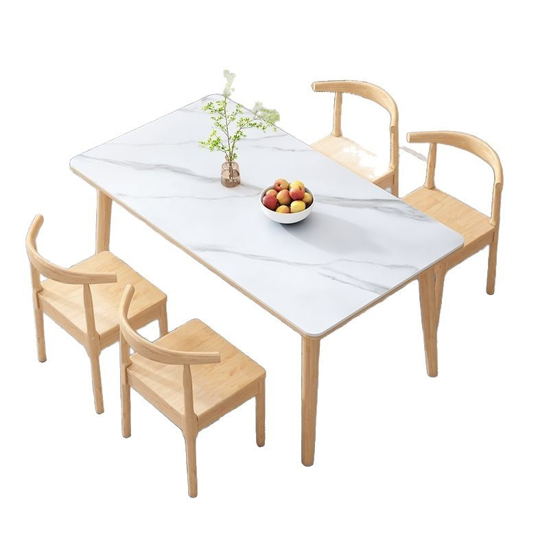 For home slate dining table and chair combination scandinavian dining table and chair restaurant solid wood dining table table and chair rectangular table and chair