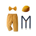 New arrival: boys' casual pants for foreign trade - autumn collection, cotton gentleman style, first birthday outfit, children's overalls with beret