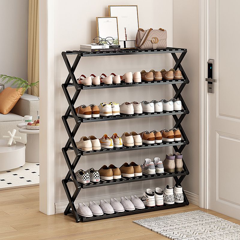Shoe rack simple door for home multi-layer storage space-saving corner small dust-proof narrow shoe cabinet free of installation