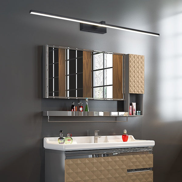 Simple modern led mirror headlight bathroom mirror cabinet dresser hand wash toilet makeup waterproof mist Nordic wall lamp