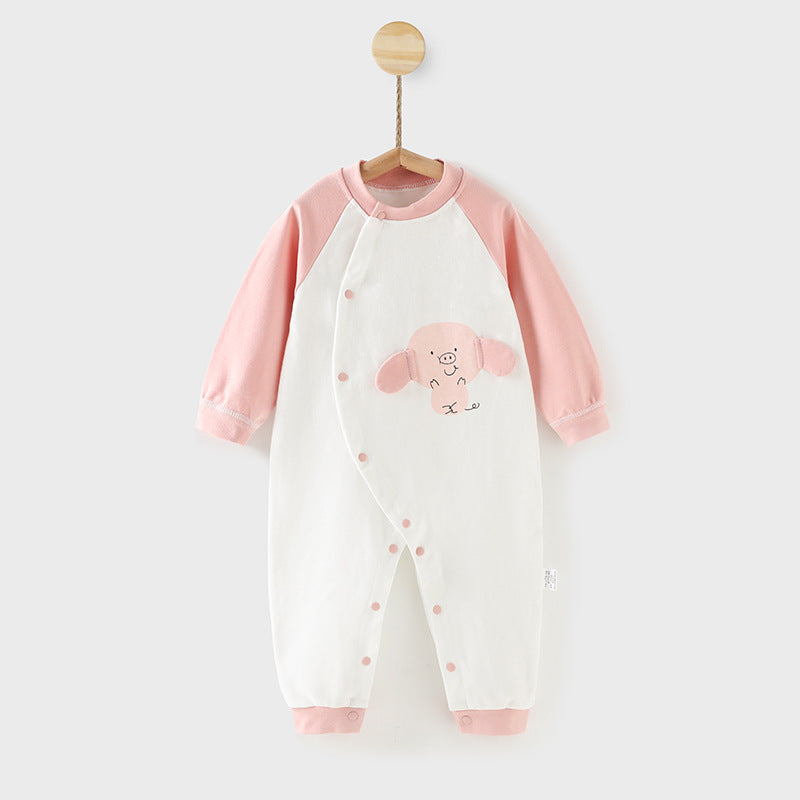Baby rompers long sleeve spring autumn pure cotton unisex baby bodysuit crawling suit open crotch newborn clothes autumn winter