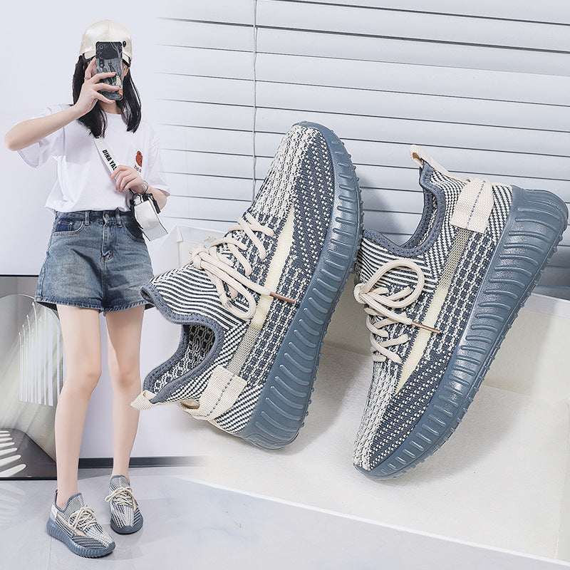 Spring/summer 350 flyknit new arrival: versatile, trendy, casual, athletic, running shoes - soft, flat, sock-style, breathable mesh