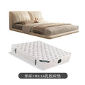 Italian minimalist floating bed - modern cream style with elephant ear design, suspended nappa leather double bed for master bedroom