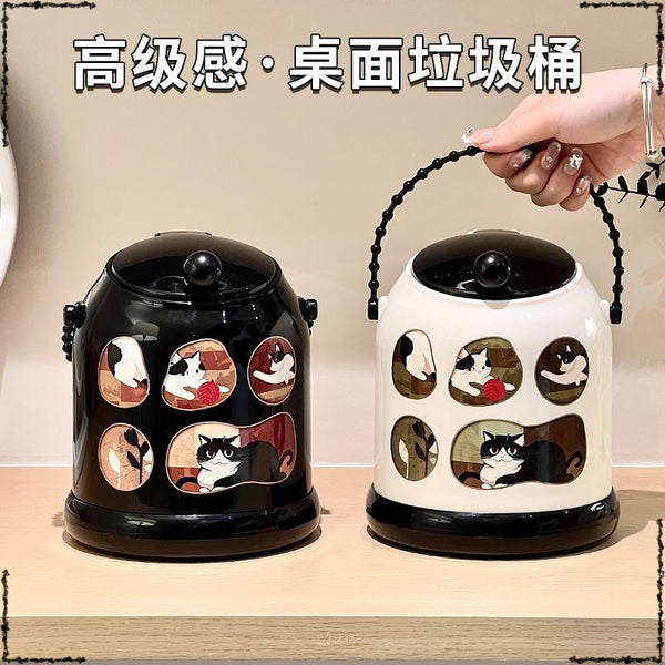 Trash can mini medieval style office table trash can household bedroom jewelry storage bathroom trash can